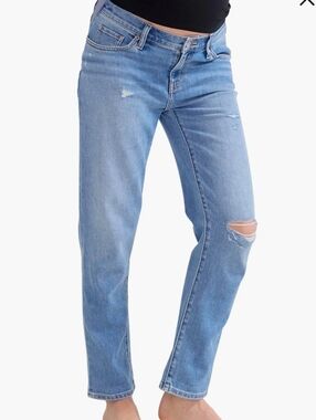 Hatch The Boyfriend Maternity Denim Jeans with minor distressing